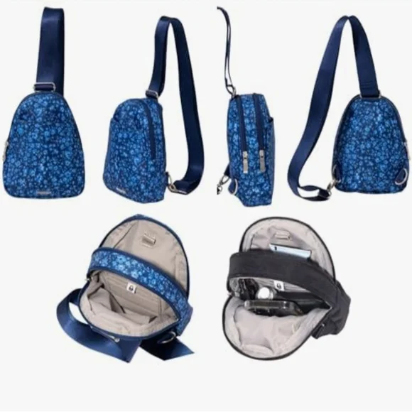 BaggalliniFloral Backpack in Blue